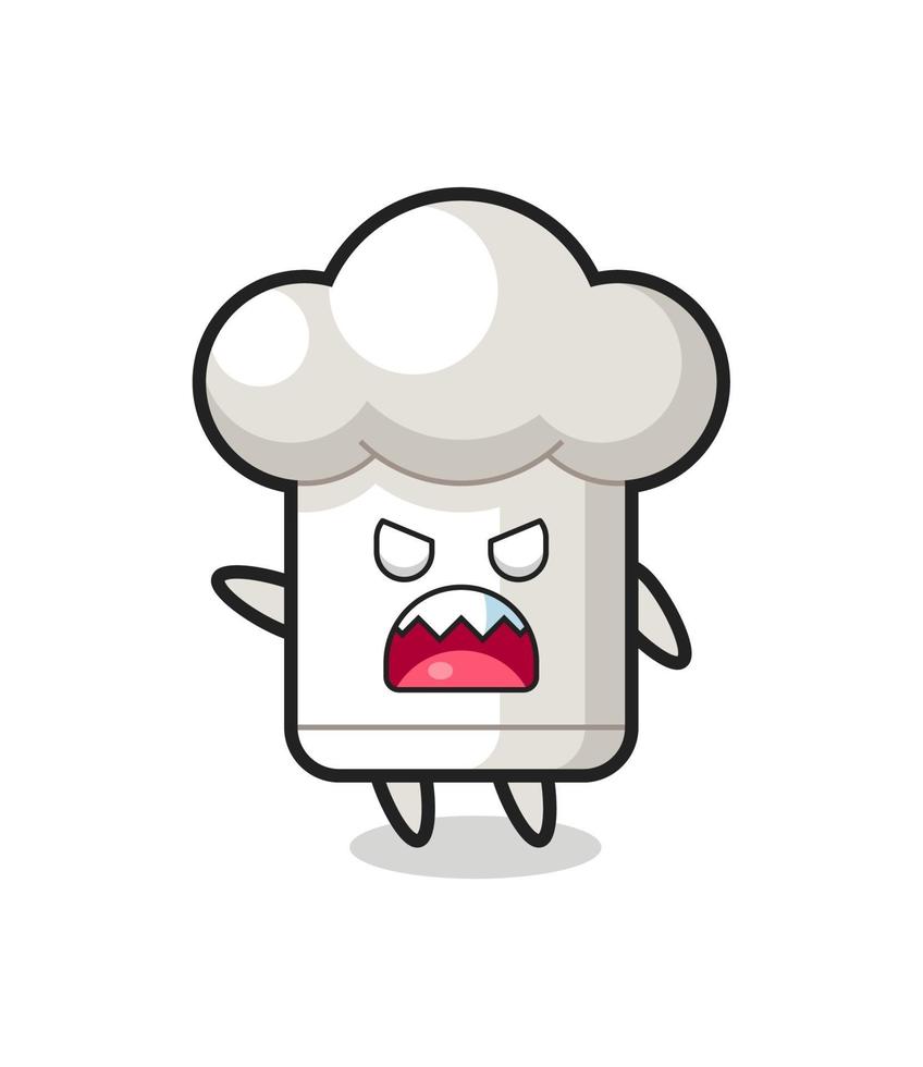 cute chef hat cartoon in a very angry pose vector