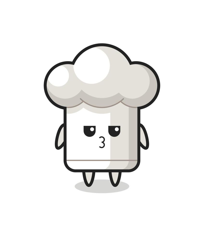 the bored expression of cute chef hat characters vector
