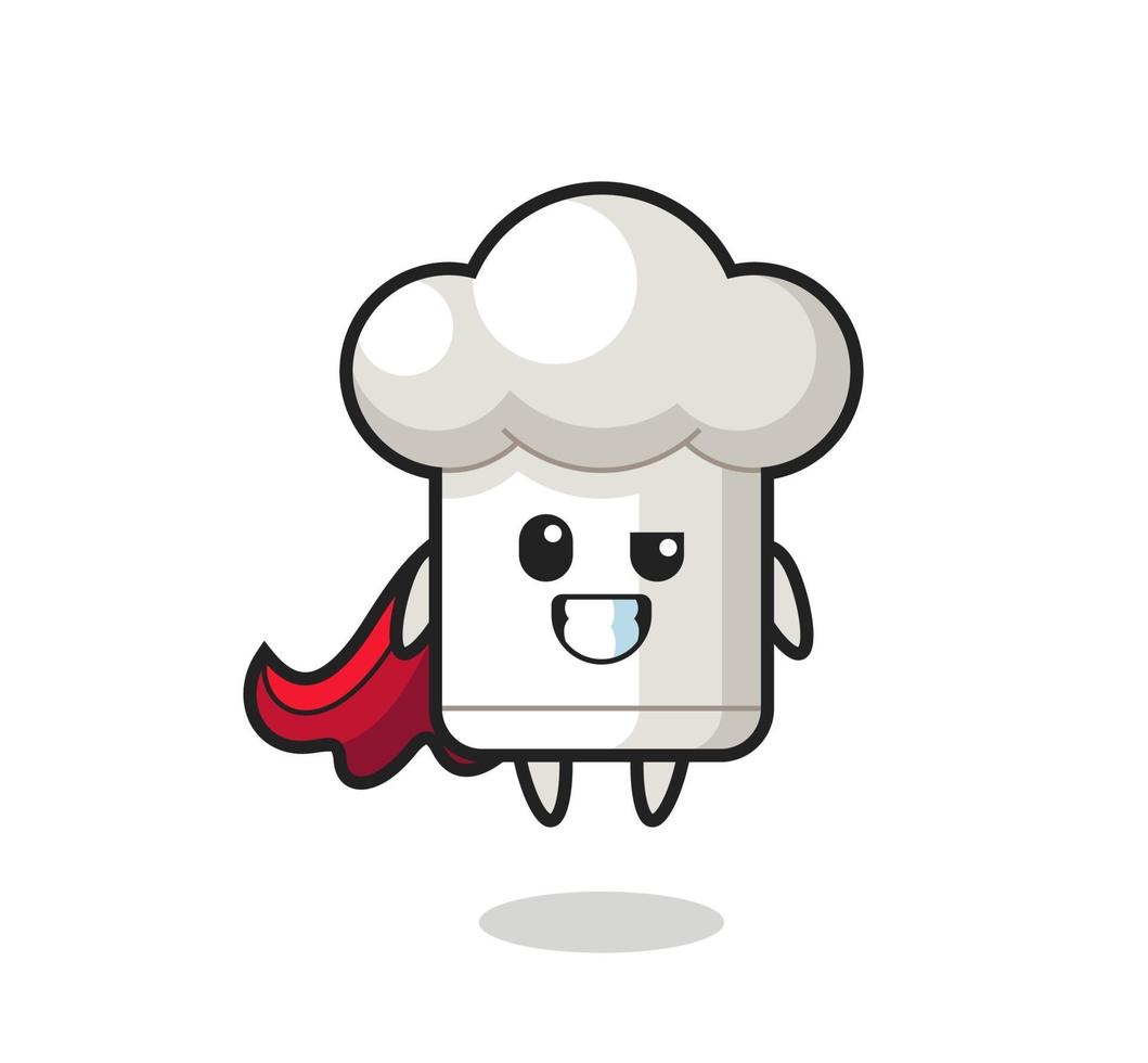 the cute chef hat character as a flying superhero vector