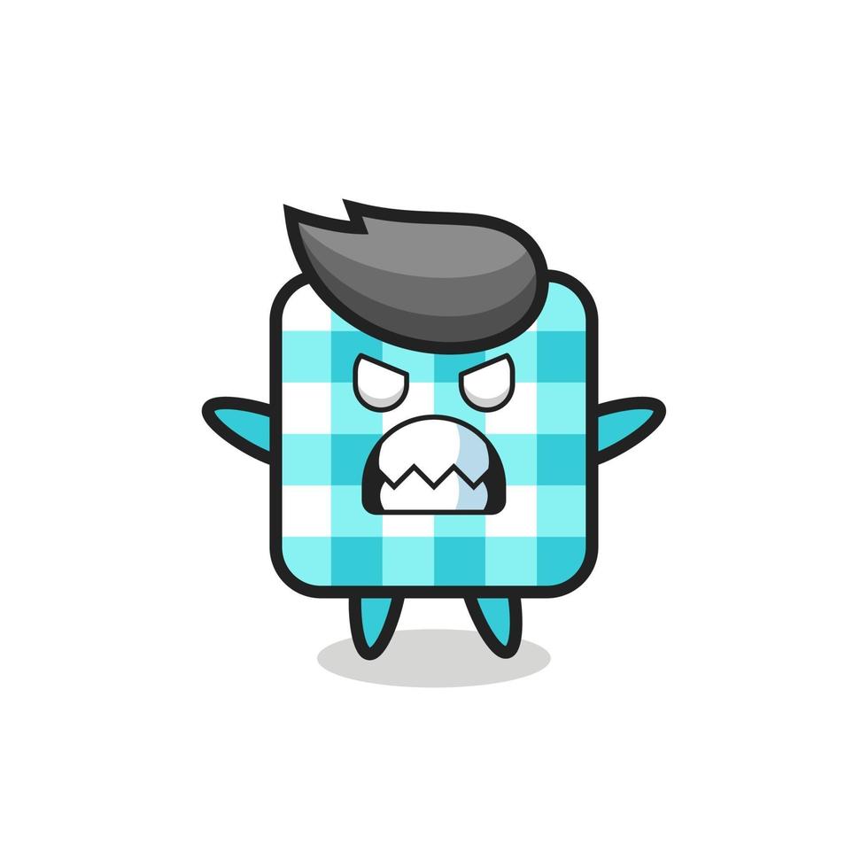 wrathful expression of the checkered tablecloth mascot character vector