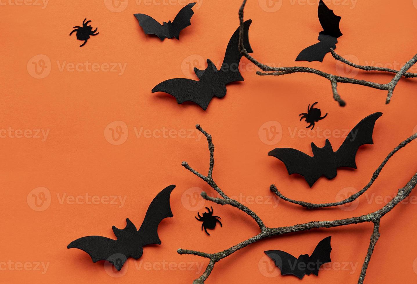 Collection of Halloween party objects forming a frame photo