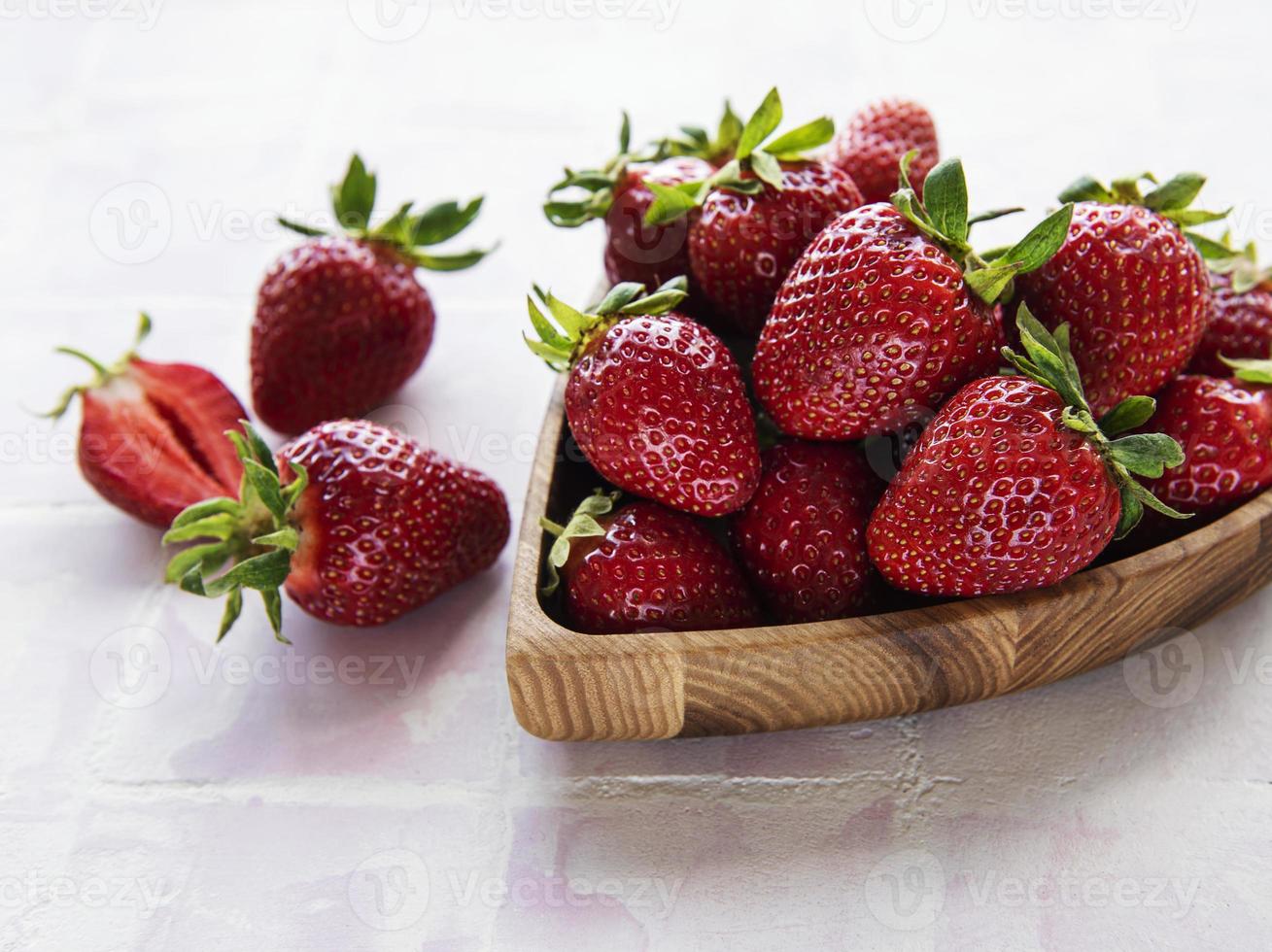 Fresh ripe delicious strawberries photo