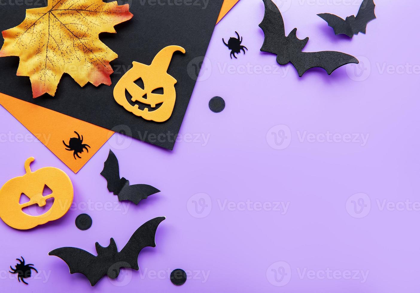 Collection of Halloween party objects forming a frame photo