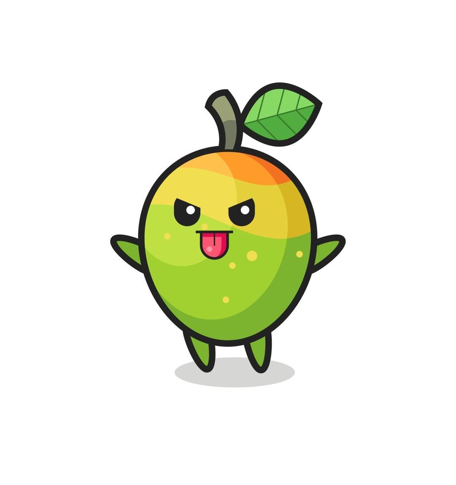naughty mango character in mocking pose vector