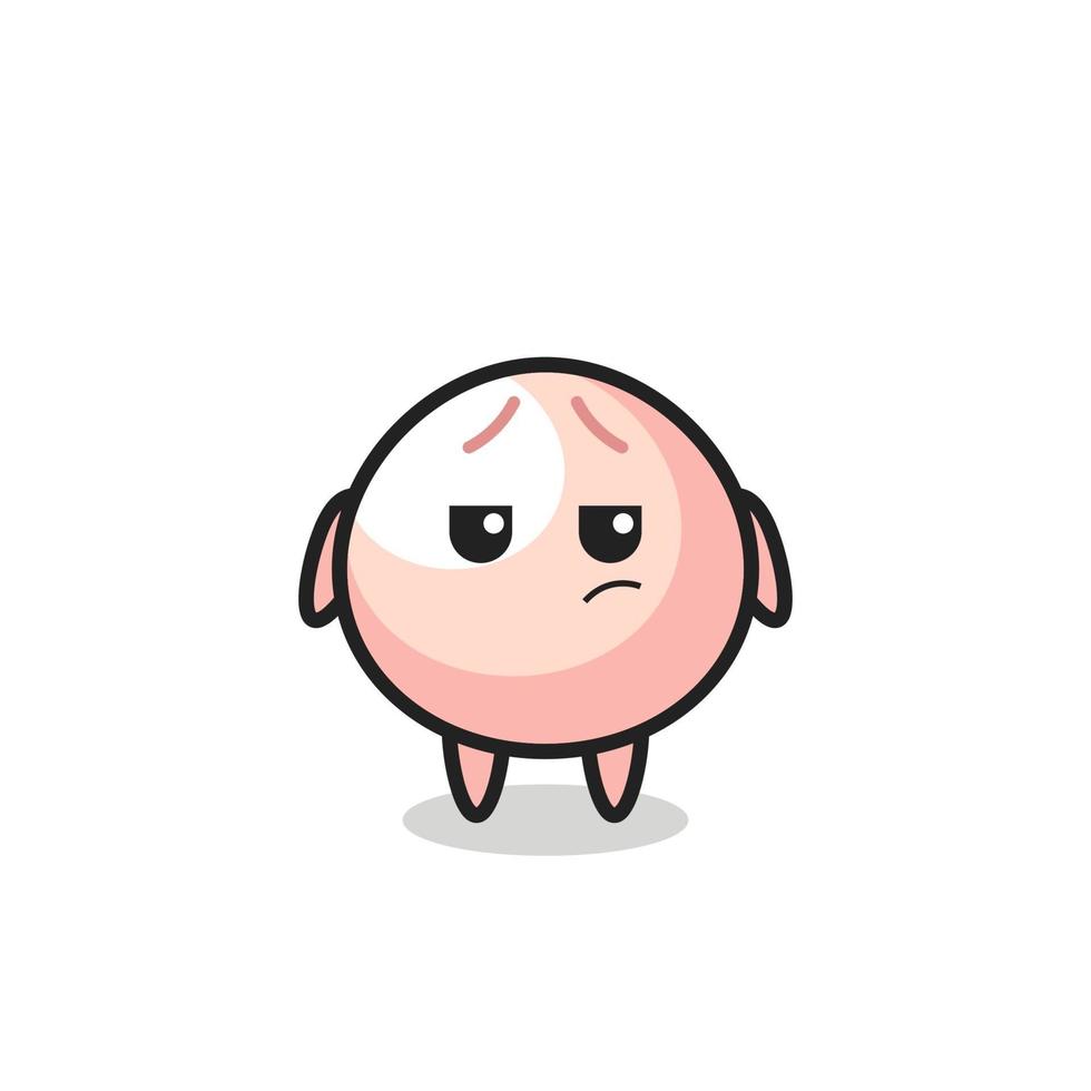 cute meatbun character with suspicious expression vector