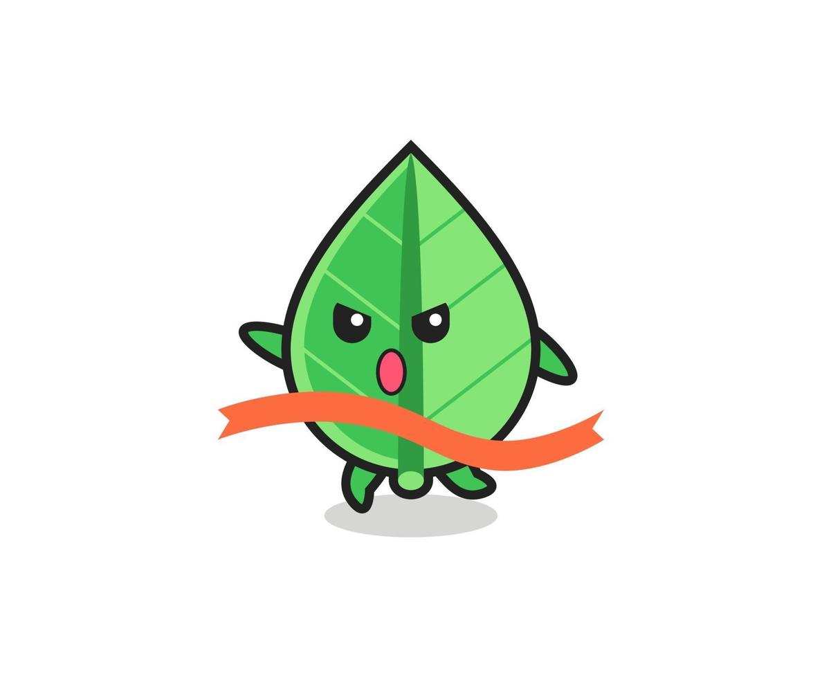 cute leaf illustration is reaching the finish 3397488 Vector Art at ...
