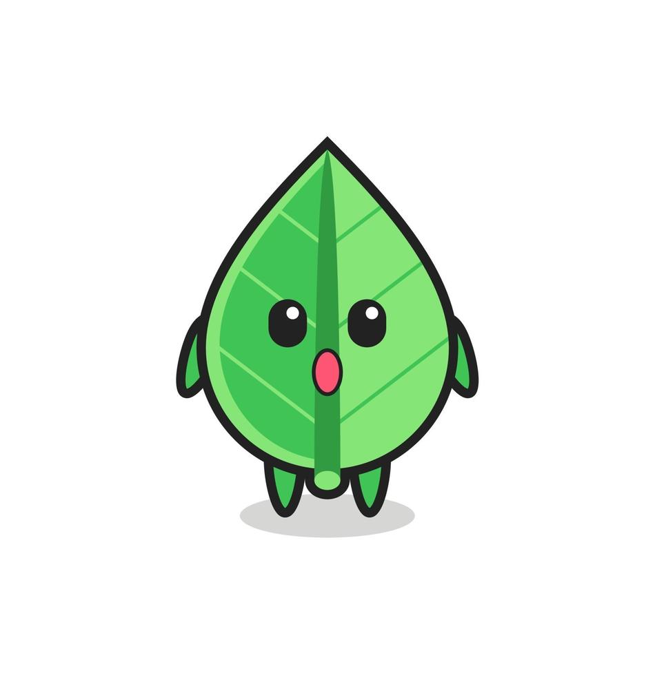 the amazed expression of the leaf cartoon vector