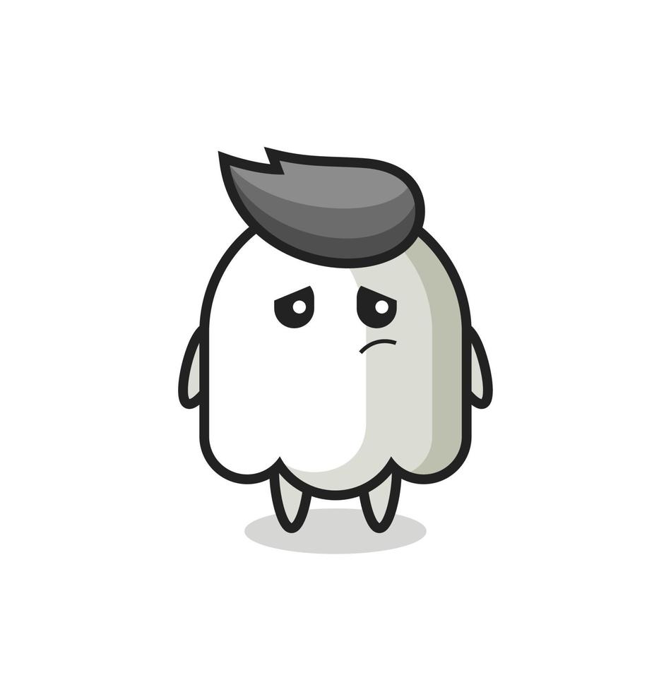 the lazy gesture of ghost cartoon character vector