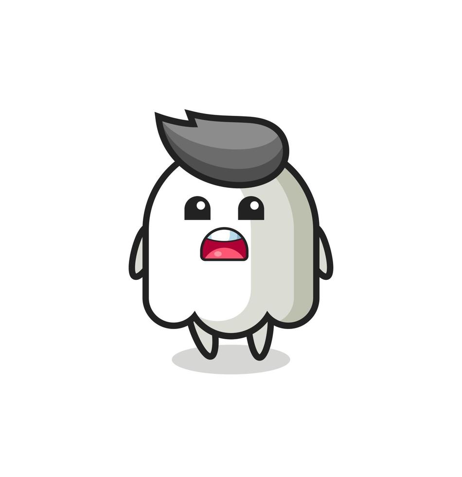 ghost illustration with apologizing expression, saying I am sorry vector