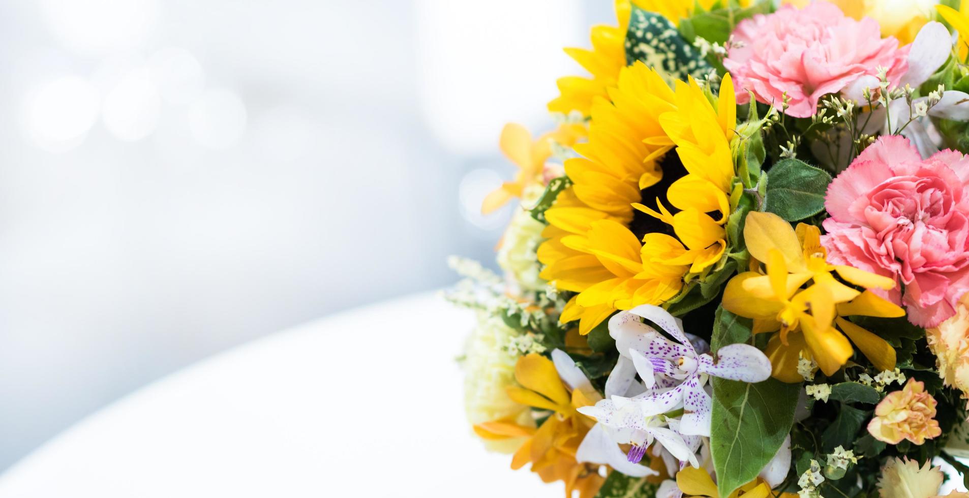 Beautiful bouquet of flowers colorful, Floral arrangement photo