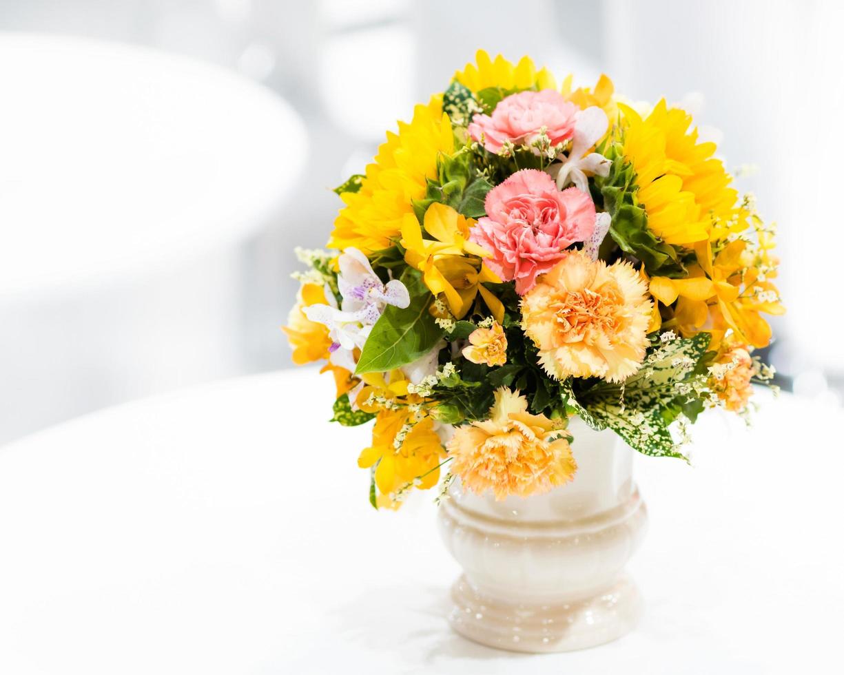 Beautiful bouquet of flowers colorful, Floral arrangement photo