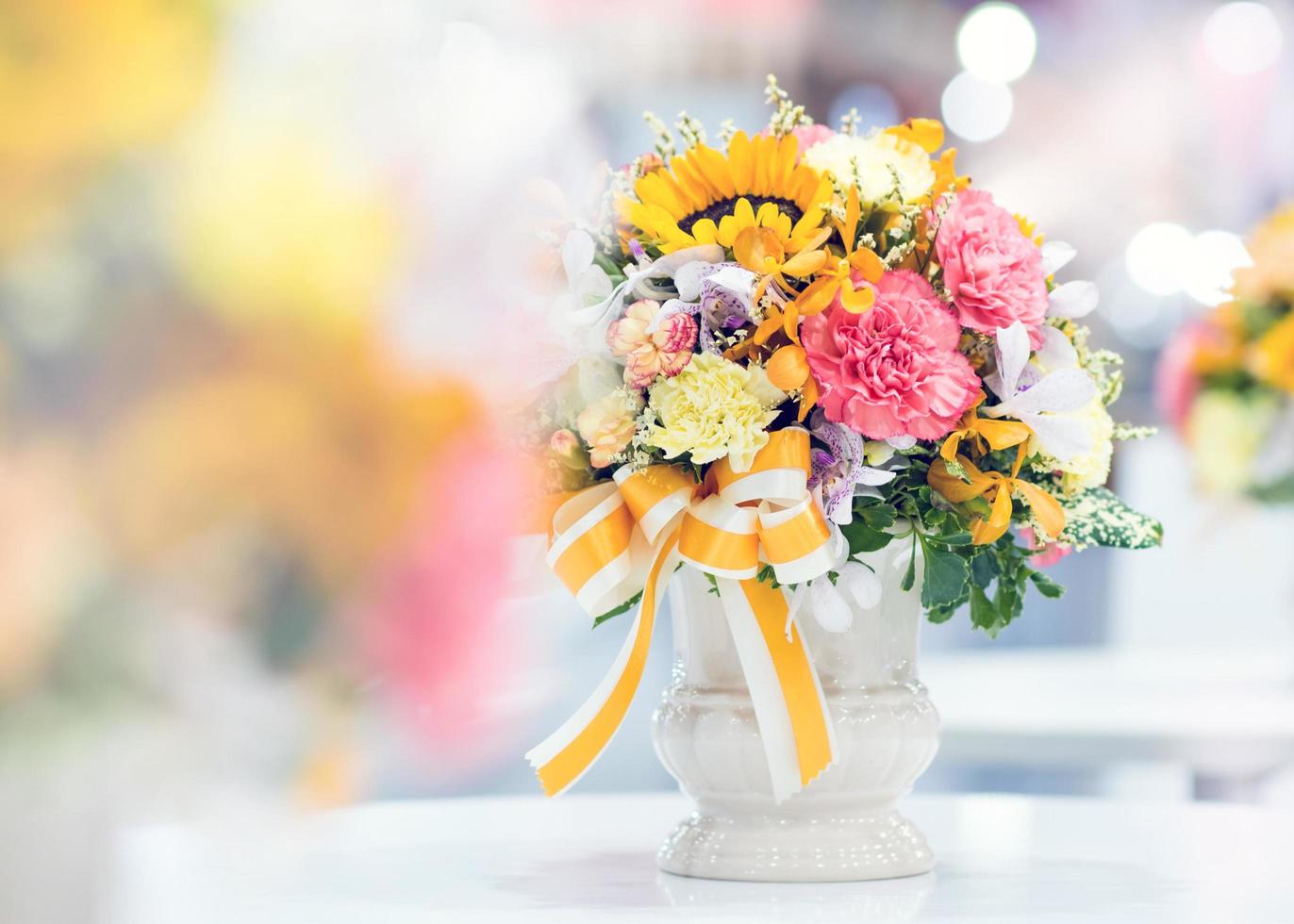 Beautiful bouquet of flowers colorful, Floral arrangement photo