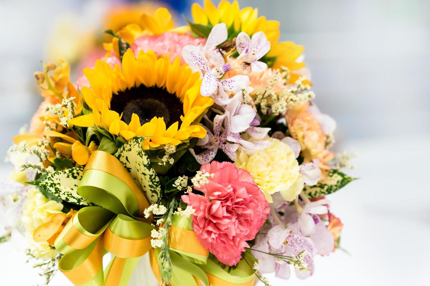 Beautiful bouquet of flowers colorful, Floral arrangement photo