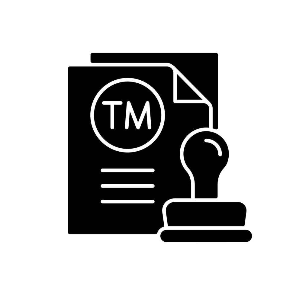 Trademark black glyph icon vector