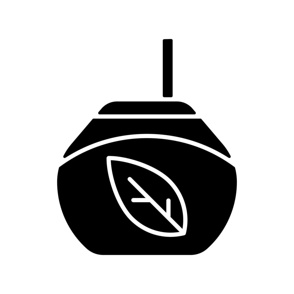 Tea gourd cup black glyph icon vector