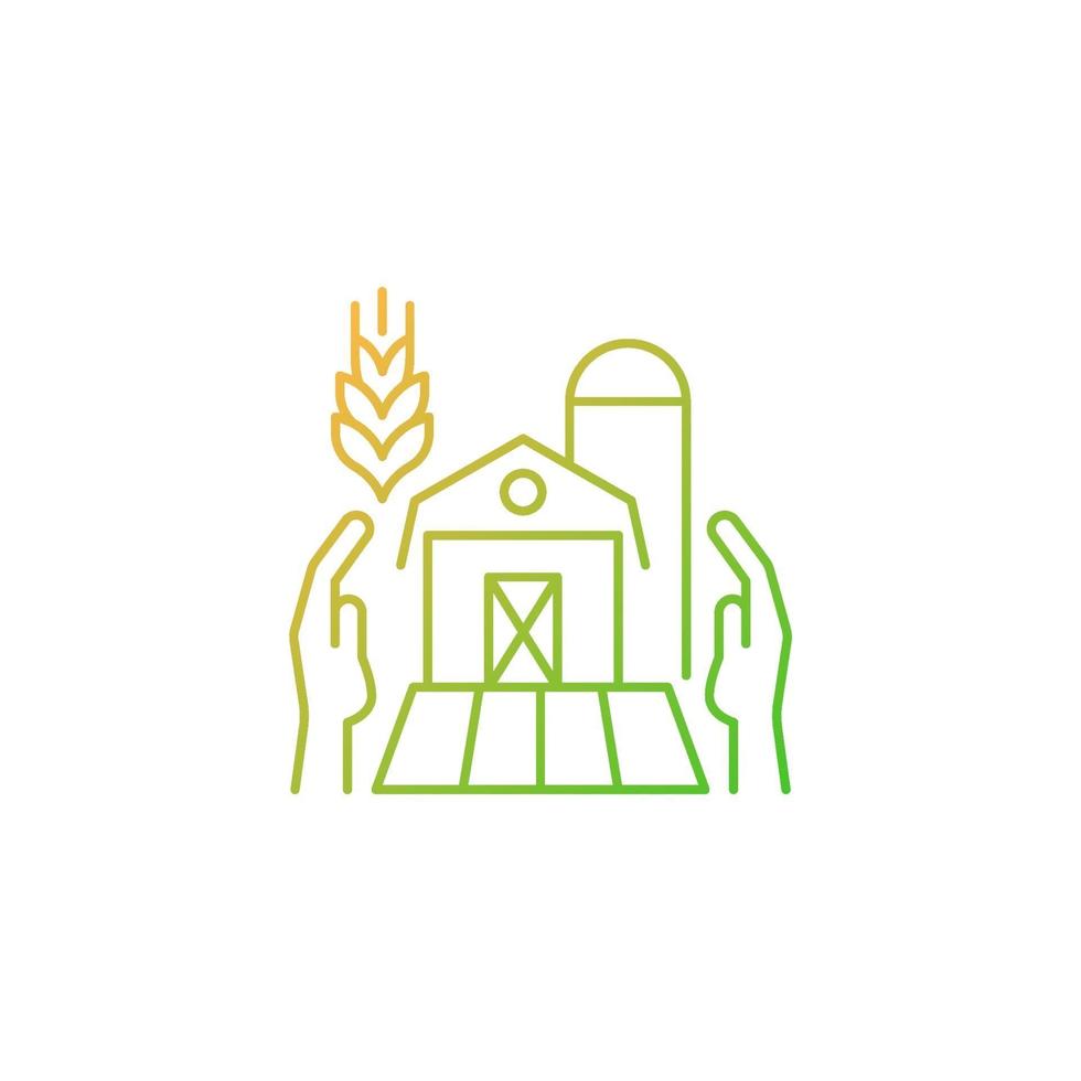 Farmers support gradient linear vector icon