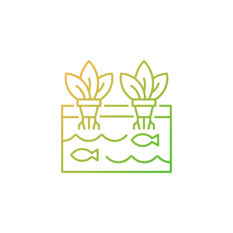 Aquaponics gradient linear vector icon