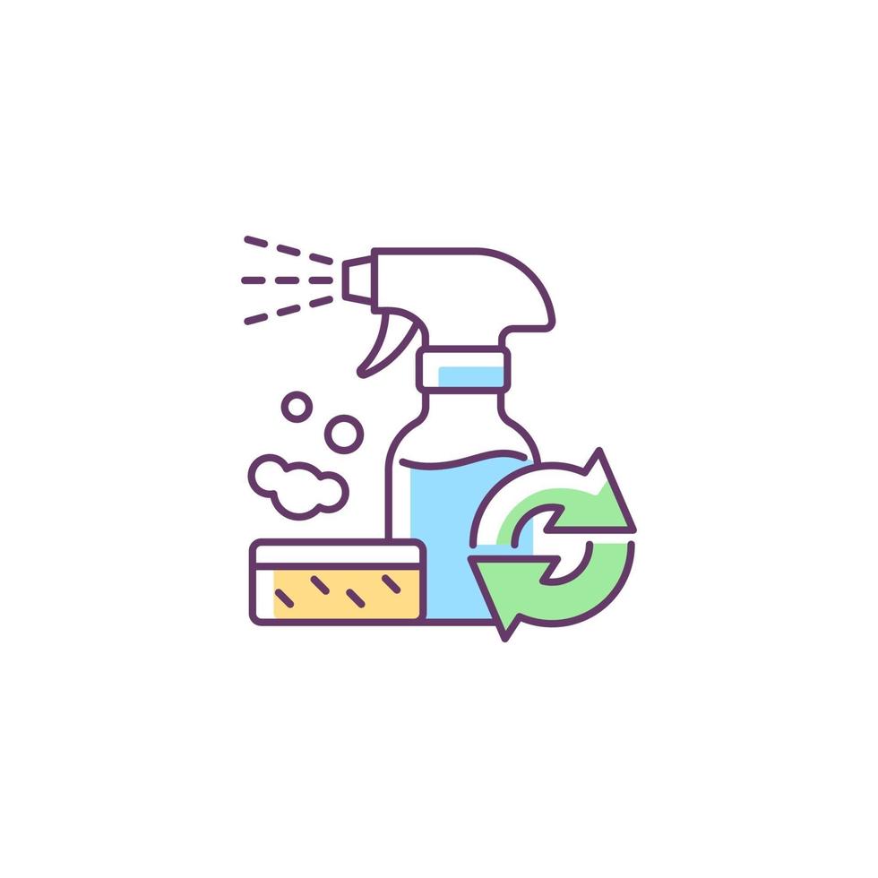 Refillable cleaning bottle RGB color icon vector