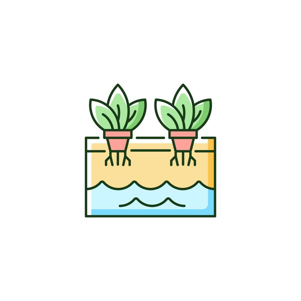 Hydroponics RGB color icon vector