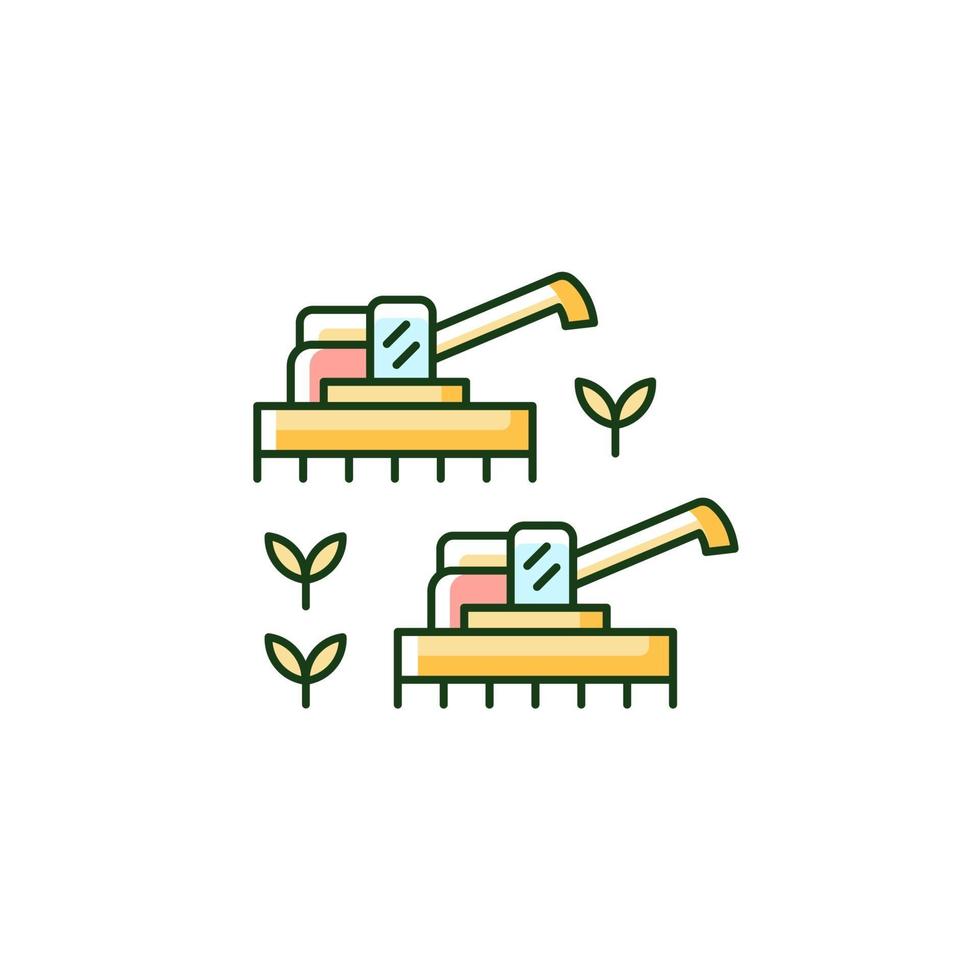 Mechanized agriculture RGB color icon vector