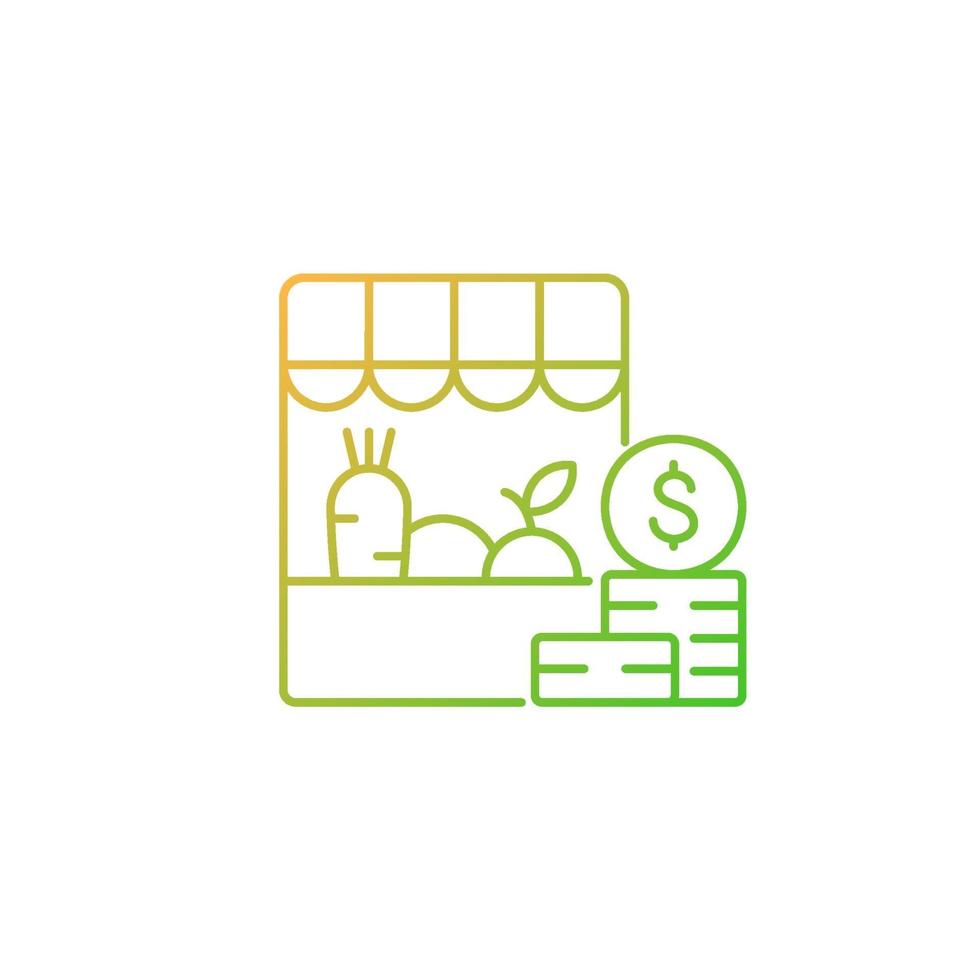 Agricultural trade gradient linear vector icon