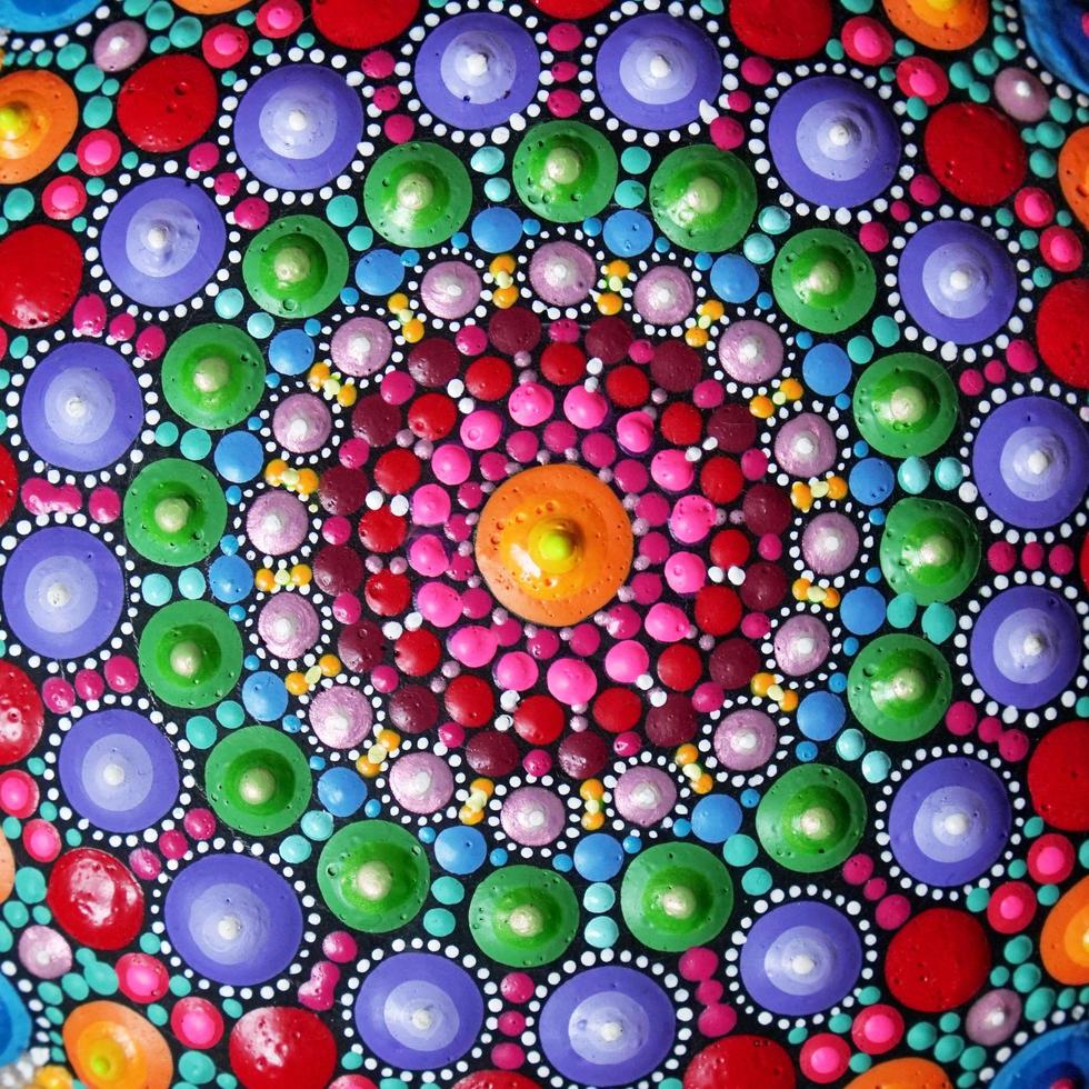 Part of beautiful mandala hand painted photo