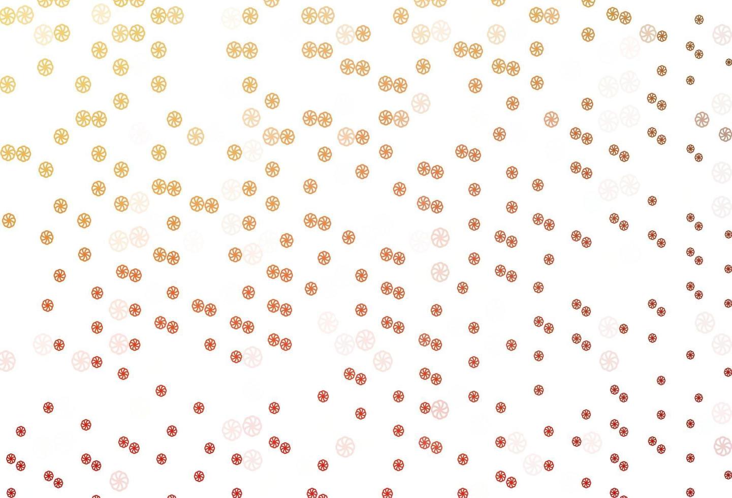 Light Red, Yellow vector pattern with christmas snowflakes.