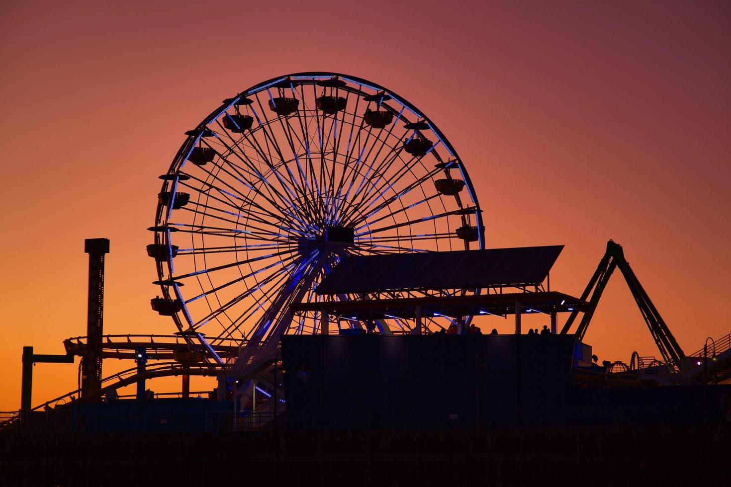 Night view of Santa Monica, Los Angeles photo