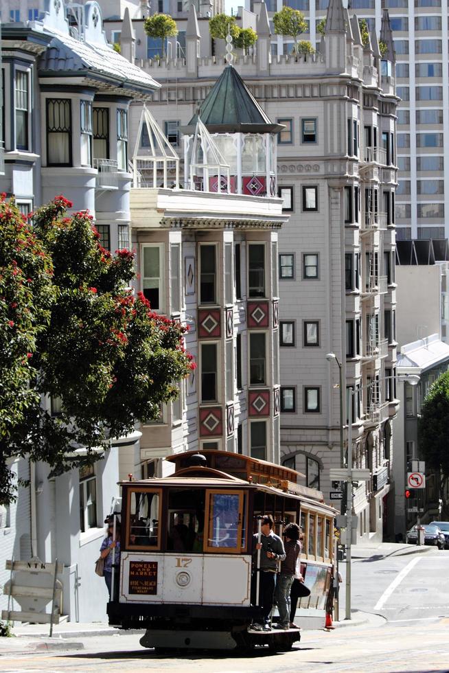 Historic traditional Cable Cars Down Town San Francisco photo