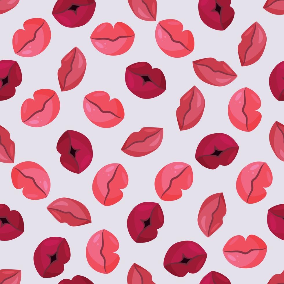 Seamless pattern with juicy bright lips. vector