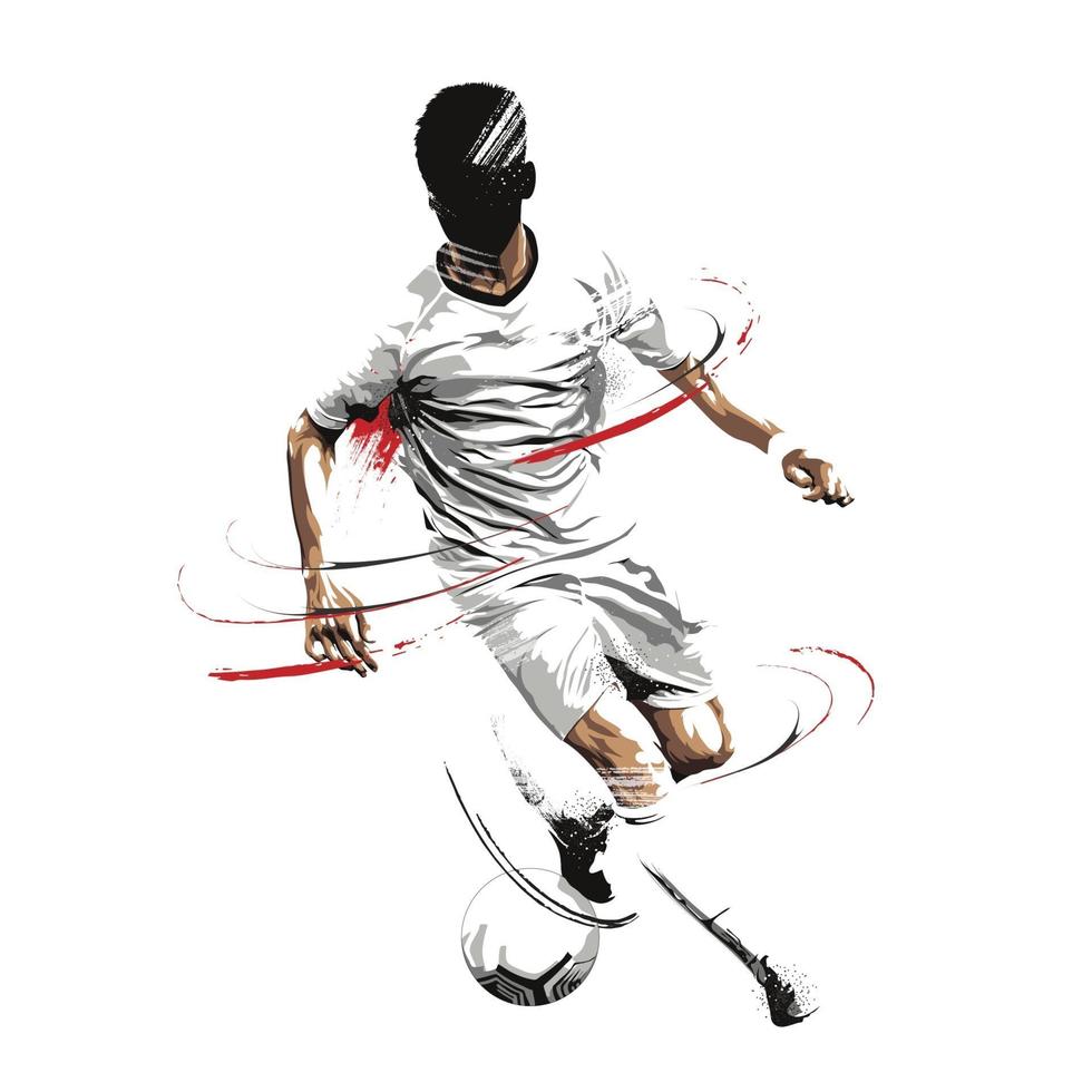 football soccer digital splatter painting vector