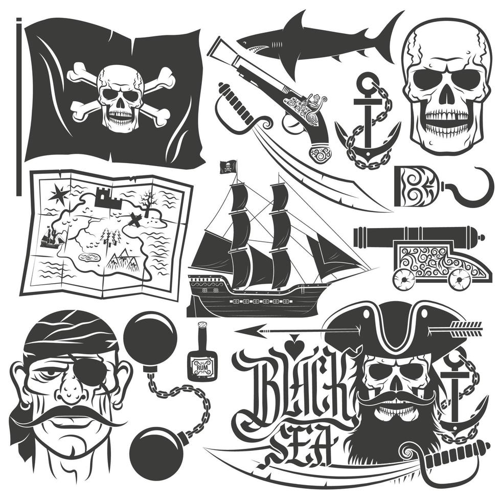 pirata para logotipos. barba negra vector