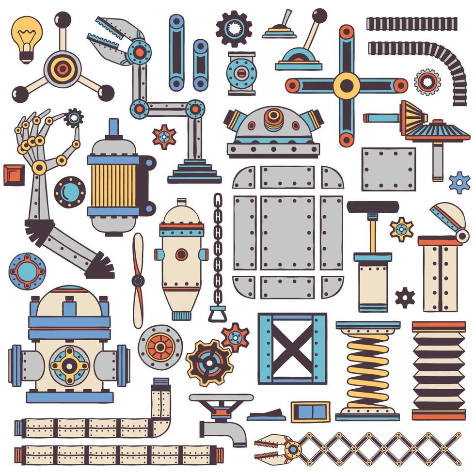 machinery components and spare parts vector