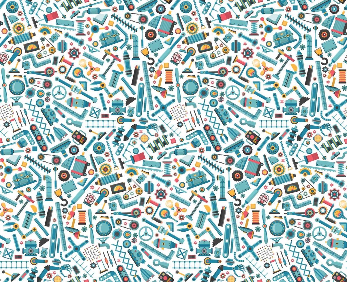 Parts of machinery seamless pattern vector