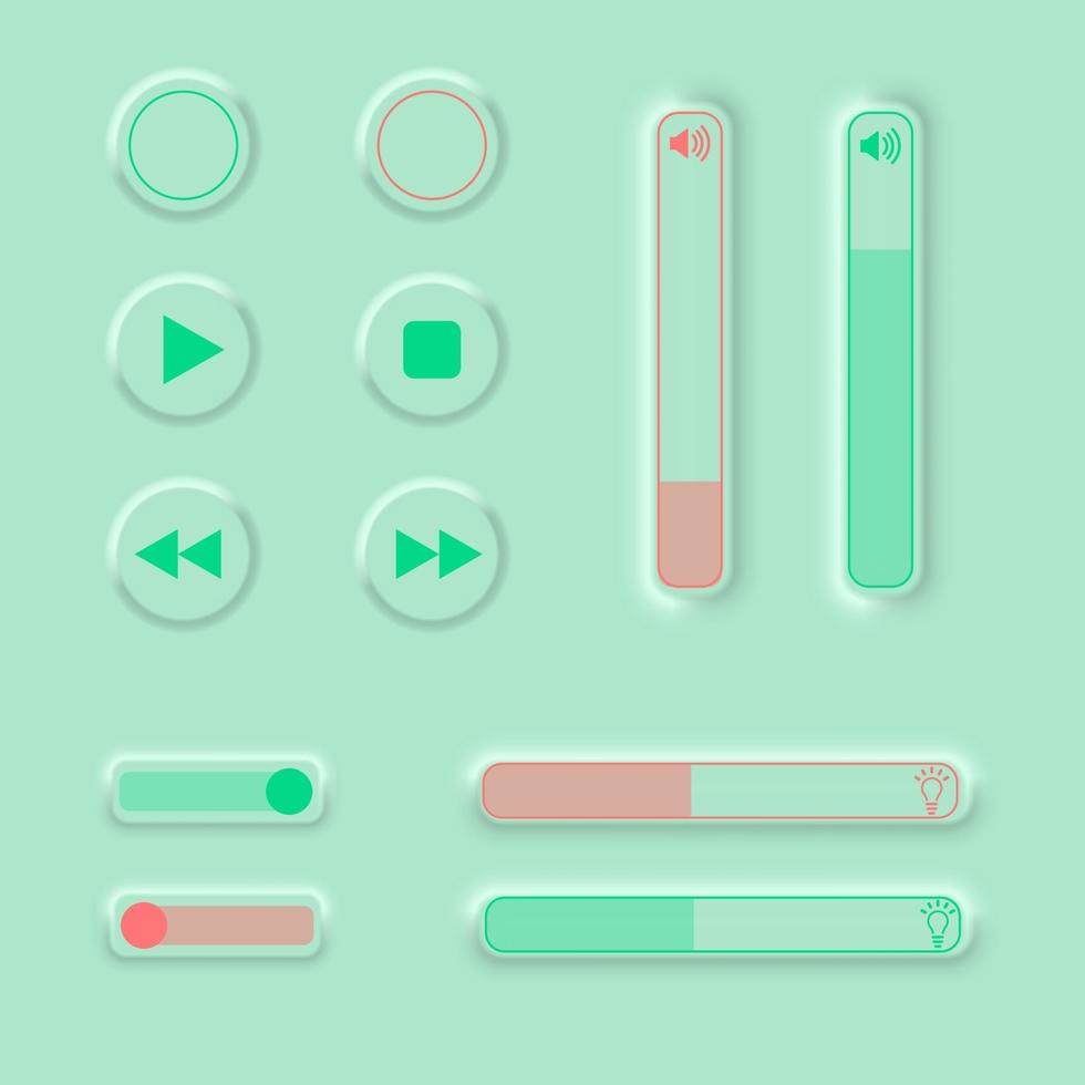 Neomorphism trendy design buttons. vector