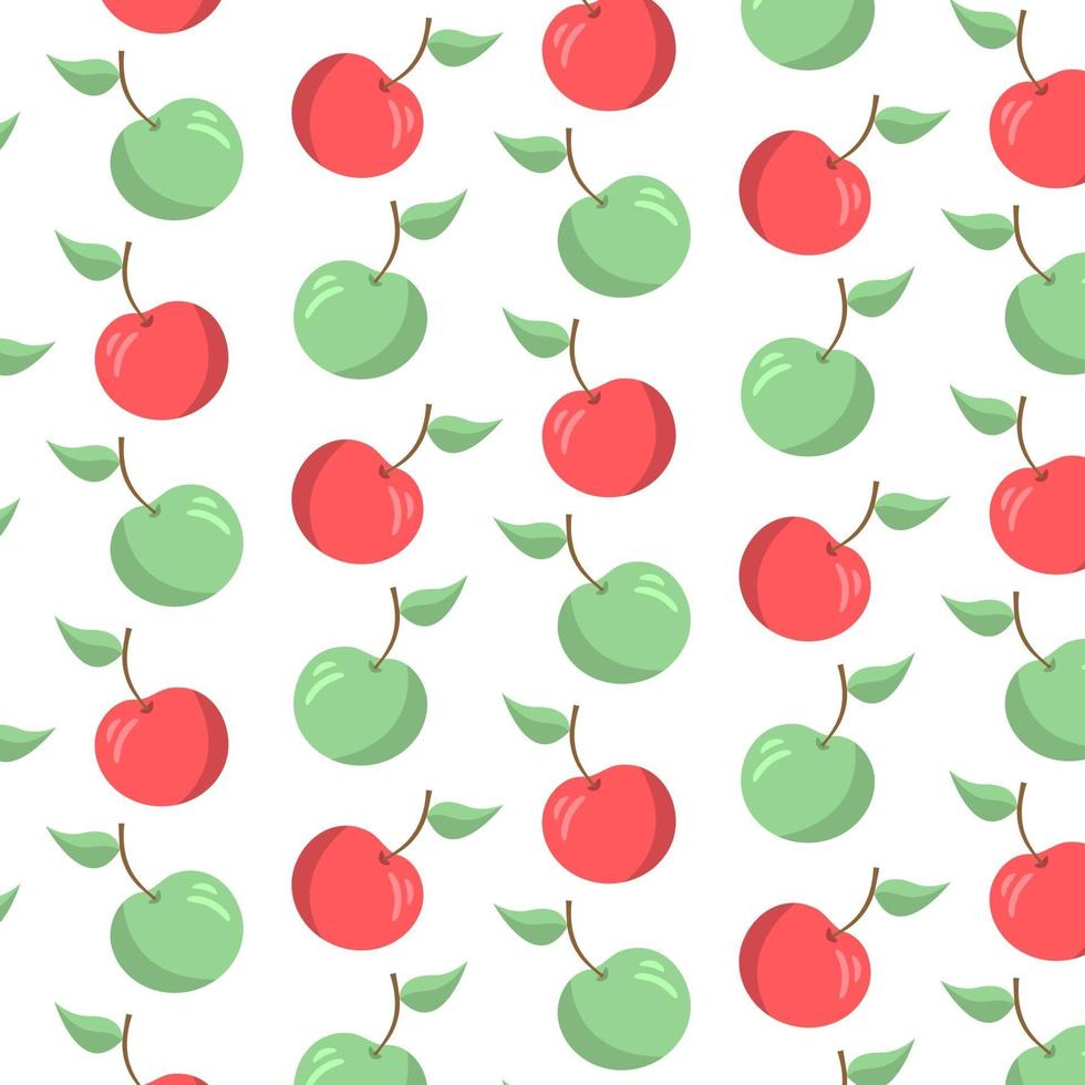 Apple fruit seamless pattern, abstract repeated background. vector
