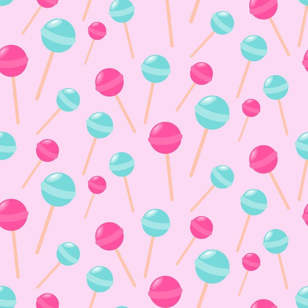 Cute seamless pattern with lollipops vector
