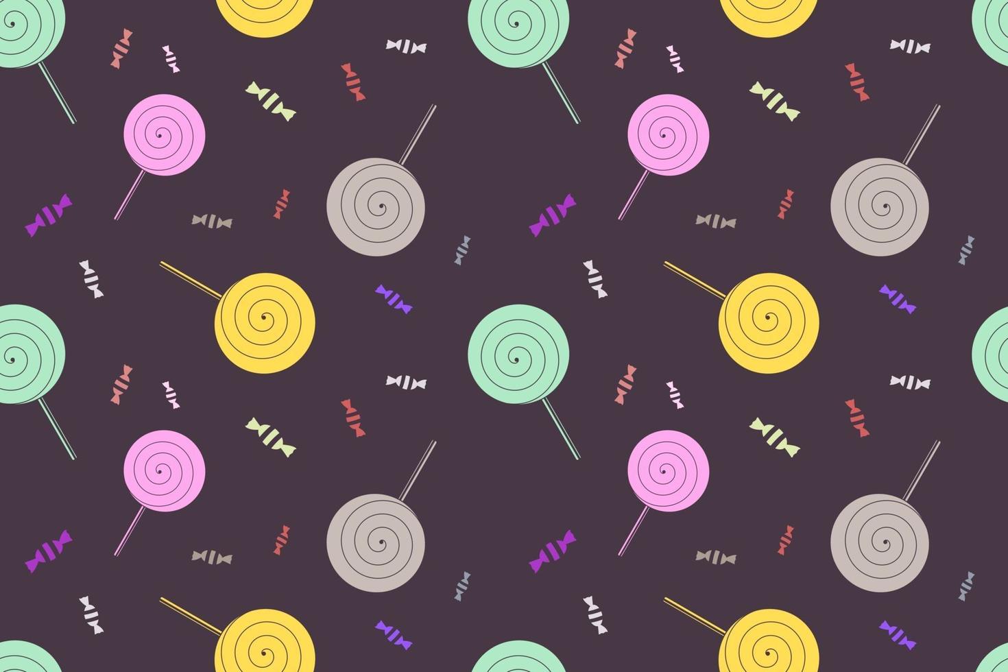 Candy and Lollipop Seamless Pattern Design vector