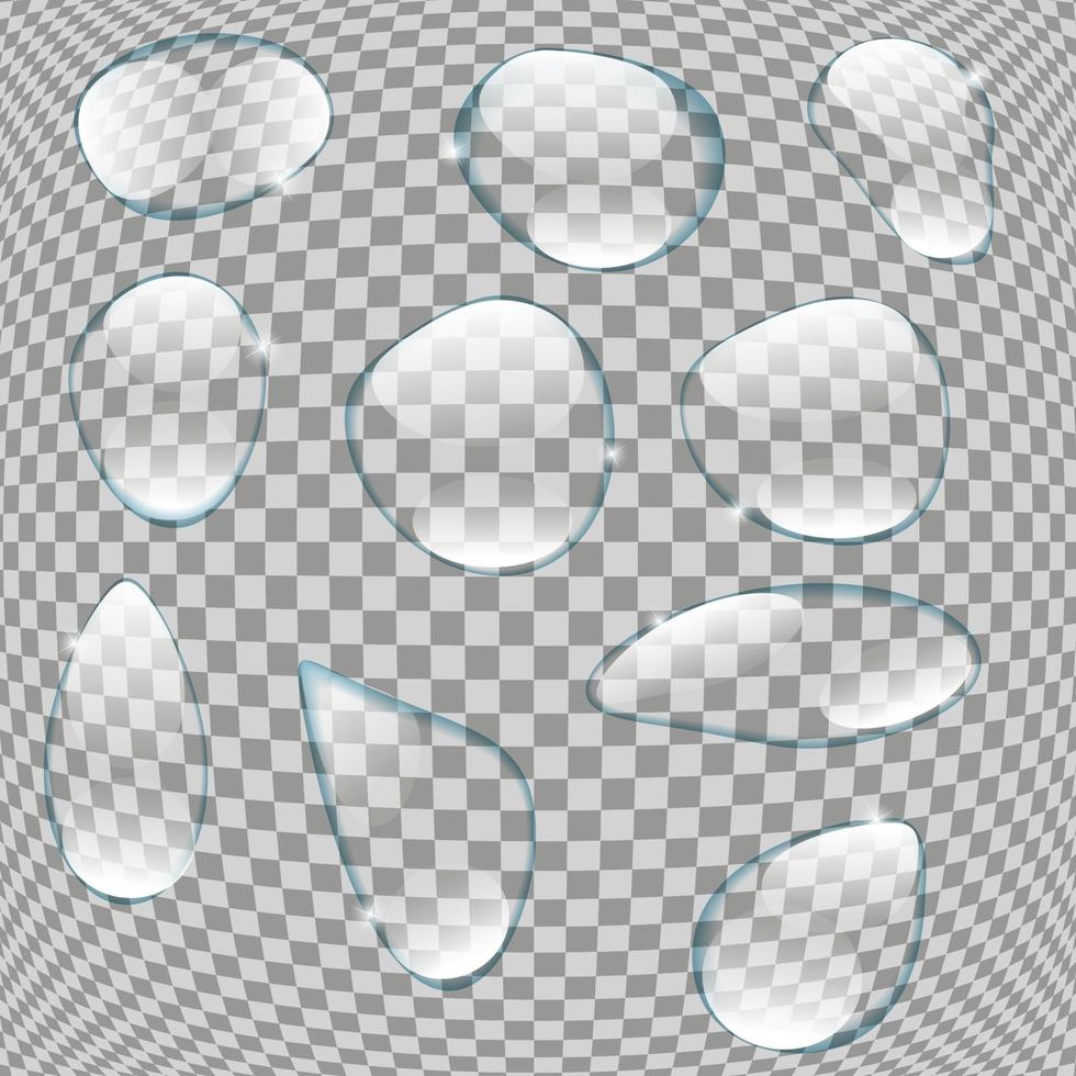 Realistic Water Drops Set vector