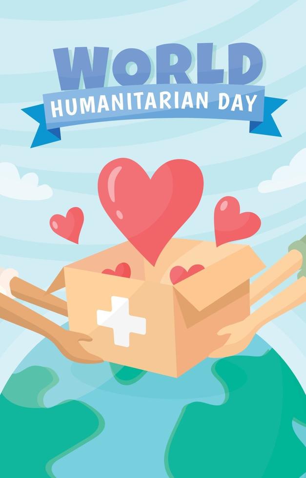 cartel del día mundial humanitario vector