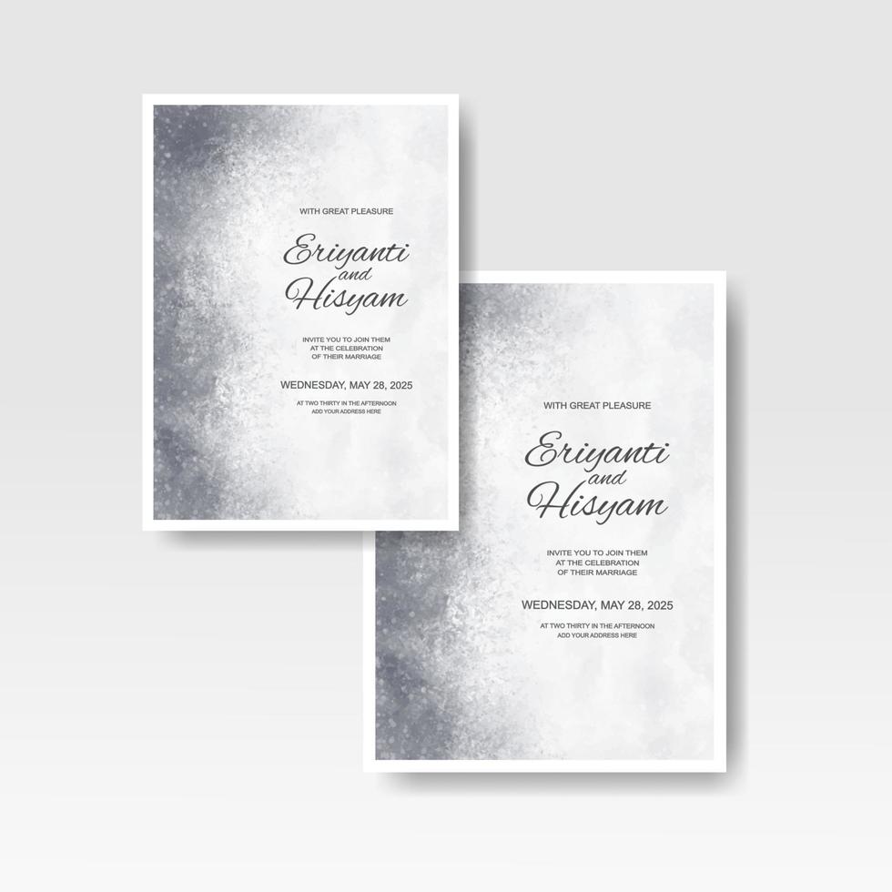 Watercolor wedding invitation card vector