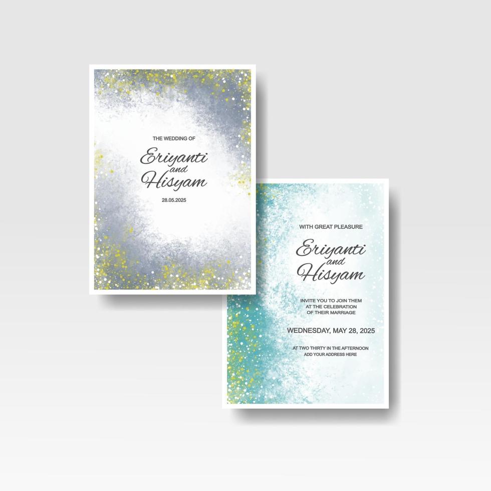 Watercolor wedding invitation card vector