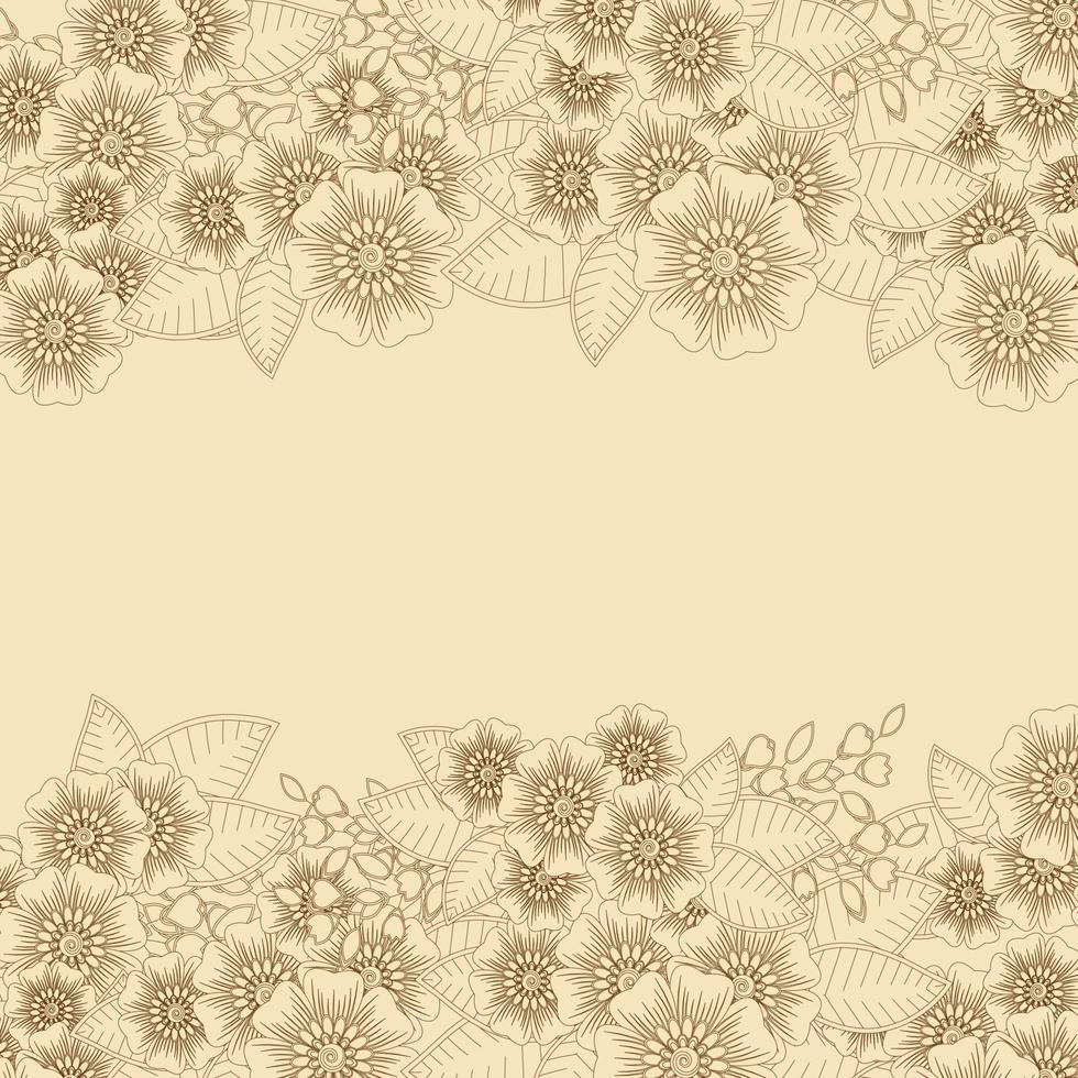 Mehndi flower for henna, mehndi, tattoo, decoration. vector