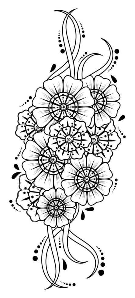 Mehndi flower for henna, mehndi, tattoo, decoration vector