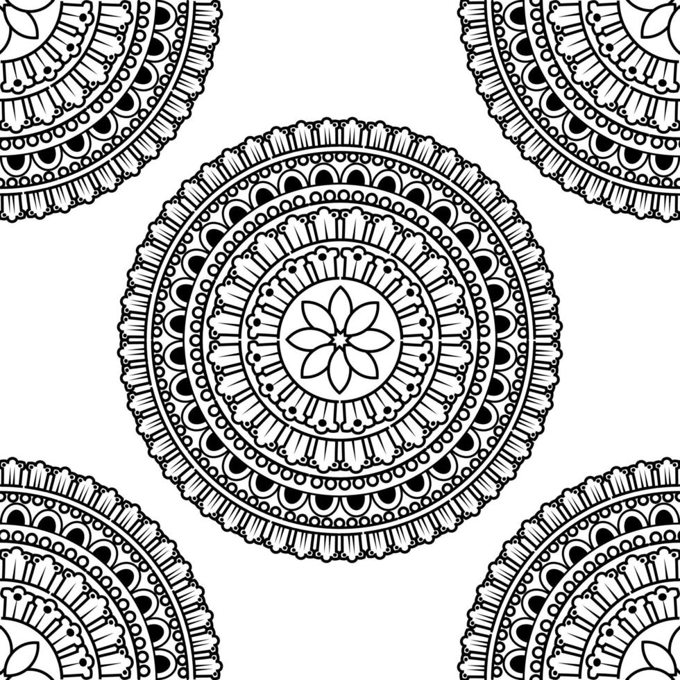 flor mehndi para henna, mehndi, tatuaje, decoración vector