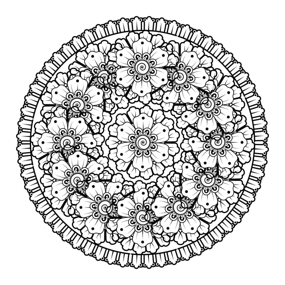 Mehndi flower for henna, mehndi, tattoo, decoration vector