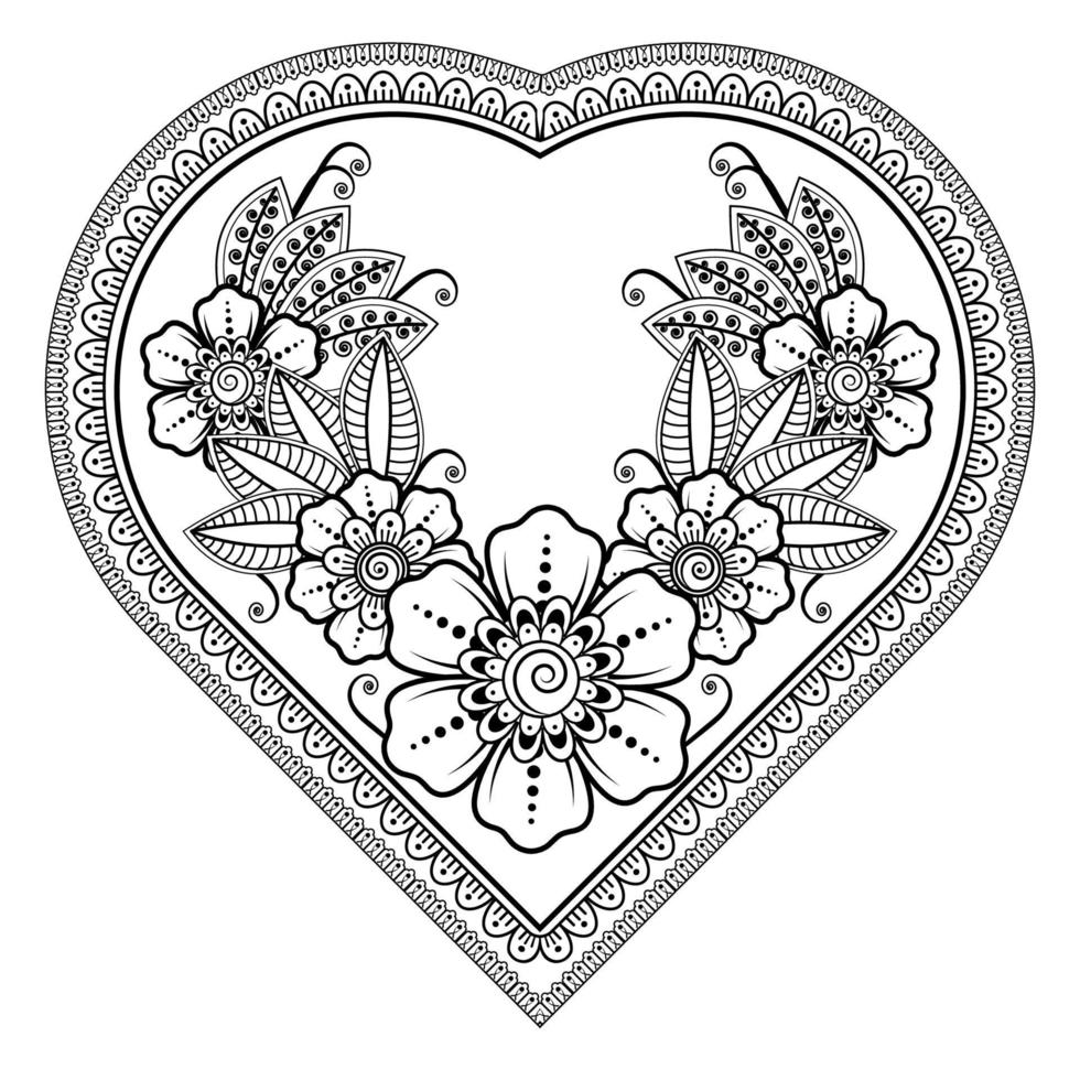 Mehndi flower for henna, mehndi, tattoo, decoration vector