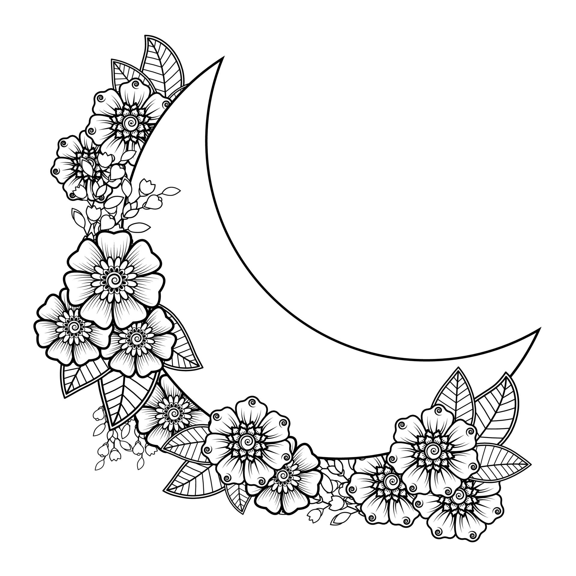 Mehndi flower for henna, mehndi, tattoo, decoration. 3399018 Vector Art ...