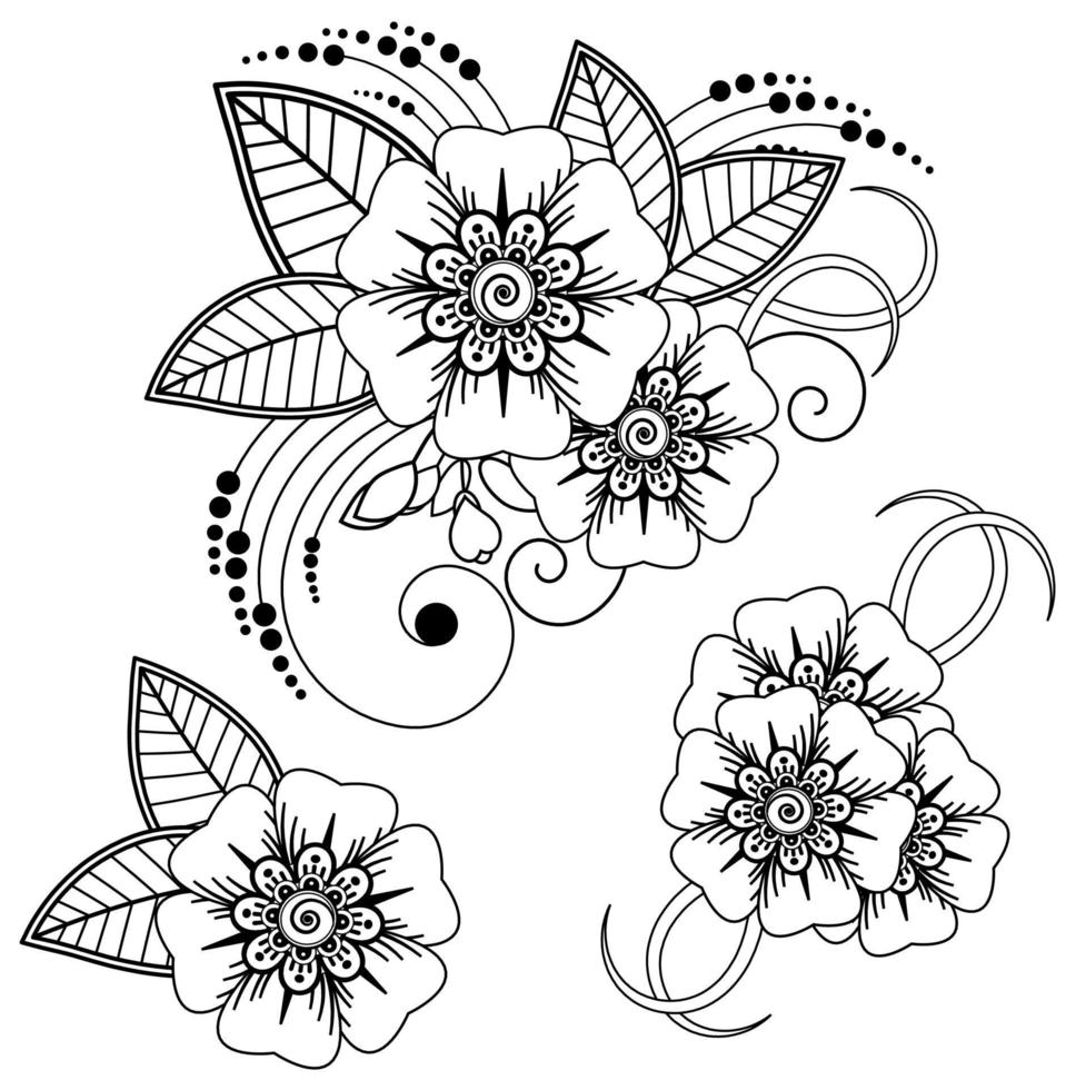 Mehndi flower for henna, mehndi, tattoo, decoration vector