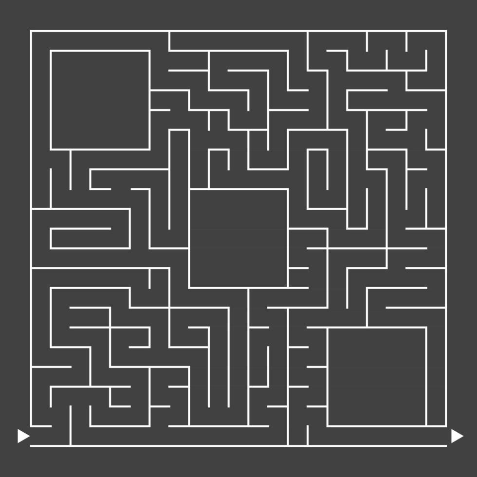 Abstract simple square isolated labyrinth. vector